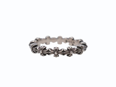 極美品 CHROME HEARTS クロムハーツ TINY E CH PLUS BAND タイニー E CHプラス バンドリング 指輪 重量約2.2g 11.5号 シルバ−925 中古 4b003495 