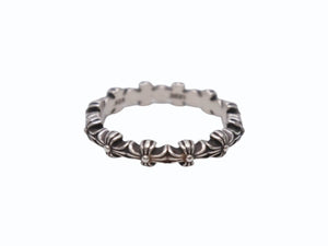 極美品 CHROME HEARTS クロムハーツ TINY E CH PLUS BAND タイニー E CHプラス バンドリング 指輪 重量約2.2g 11.5号 シルバ−925 中古 4b003495 