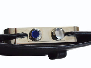 CARTIER カルティエ サントス トラベルクロック 置き時計 スイス製 レザー ステンレス W0100151 ホワイト 美品 中古 4b003500
