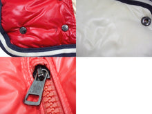 画像をギャラリービューアに読み込む, MONCLER モンクレール BRANSON ブランソン ダウンジャケット 41355 サイズ0 CLASS1 フード付き レッド 美品 中古 4b003503 