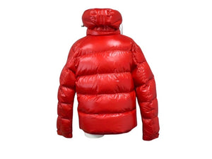 MONCLER モンクレール BRANSON ブランソン ダウンジャケット 41355 サイズ0 CLASS1 フード付き レッド 美品 中古 4b003503 