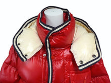 画像をギャラリービューアに読み込む, MONCLER モンクレール BRANSON ブランソン ダウンジャケット 41355 サイズ0 CLASS1 フード付き レッド 美品 中古 4b003503 
