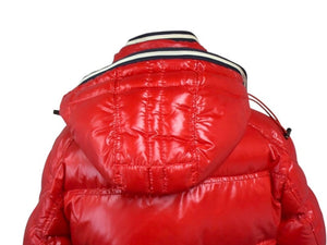 MONCLER モンクレール BRANSON ブランソン ダウンジャケット 41355 サイズ0 CLASS1 フード付き レッド 美品 中古 4b003503 
