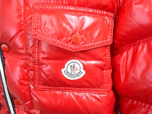 MONCLER モンクレール BRANSON ブランソン ダウンジャケット 41355 サイズ0 CLASS1 フード付き レッド 美品 中古 4b003503 