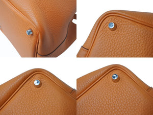HERMES エルメス ピコタンロック PM ハンドバッグ トリヨンクレマンス オレンジ シルバー金具 ◻︎Q刻印 美品 中古 4b003510