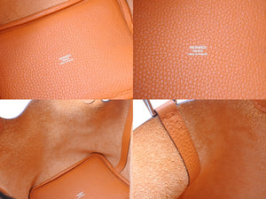 HERMES エルメス ピコタンロック PM ハンドバッグ トリヨンクレマンス オレンジ シルバー金具 ◻︎Q刻印 美品 中古 4b003510