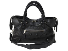 Load image into Gallery viewer, BALENCIAGA バレンシアガ ジャイアント ブローズ シティ 2WAY ハンドバッグ ブラック レザー 258044 ショルダー シルバー金具 良品 中古 4b003511