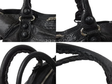 Load image into Gallery viewer, BALENCIAGA バレンシアガ ジャイアント ブローズ シティ 2WAY ハンドバッグ ブラック レザー 258044 ショルダー シルバー金具 良品 中古 4b003511