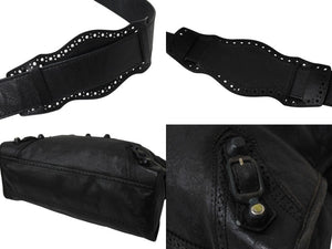 BALENCIAGA バレンシアガ ジャイアント ブローズ シティ 2WAY ハンドバッグ ブラック レザー 258044 ショルダー シルバー金具 良品 中古 4b003511