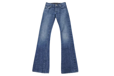 極美品 CHROME HEARTS クロムハーツ フレアデニムパンツ ブーツカット クロスボールデニムパンツ コットン インディゴ サイズ27 中古 4b003515 