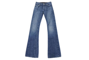 極美品 CHROME HEARTS クロムハーツ フレアデニムパンツ ブーツカット クロスボールデニムパンツ コットン インディゴ サイズ27 中古 4b003515 