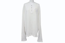 Load image into Gallery viewer, CHROME HEARTS クロムハーツ 長袖Ｔシャツ ロンT サーマル セメタリークロス レザーパッチ ホワイト コットン サイズXL 美品 中古 4b003518