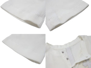 CHROME HEARTS クロムハーツ 長袖Ｔシャツ ロンT サーマル セメタリークロス レザーパッチ ホワイト コットン サイズXL 美品 中古 4b003518