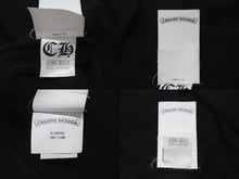 Load image into Gallery viewer, 極美品 CHROME HEARTS クロムハーツ 長袖Ｔシャツ ロンT サーマル セメタリークロス レザーパッチ ブラック コットン サイズXL 中古 4b003519