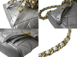 CHANEL シャネル ヴィンテージ マトラッセ リュック バックパック 2番台 ココマーク シルバー ゴールド金具 美品 中古 4b003522
