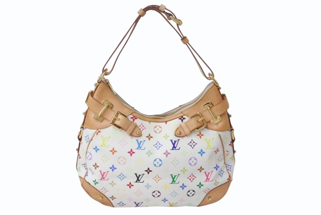 LOUIS VUITTON ルイヴィトン ショルダーバッグ グレタ M40195 モノグラム マルチカラー ホワイト 美品 中古4b003525