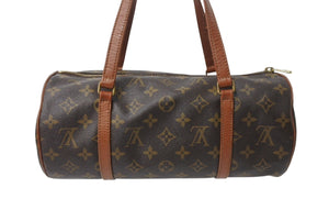 LOUIS VUITTON ルイヴィトン モノグラム パピヨン 30 ハンドバッグ M51365 ブラウン ロゴ ゴールド金具 美品 中古 4b003529
