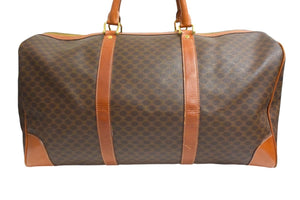 CELINE セリーヌ ボストンバッグ ブラウン PVC レザー ゴールド金具 美品 中古 4b003533
