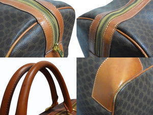 CELINE セリーヌ ボストンバッグ ブラウン PVC レザー ゴールド金具 美品 中古 4b003533