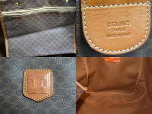 CELINE セリーヌ ボストンバッグ ブラウン PVC レザー ゴールド金具 美品 中古 4b003533