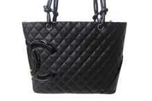 Load image into Gallery viewer, 極美品 CHANEL シャネル カンボンライン ラージトートバッグ 15番台 A25169 ココマーク カーフスキン パテントレザー ブラック 中古 4b003534