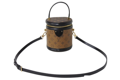 極美品 LOUIS VUITTON ルイヴィトン カンヌ ショルダーバッグ M43986 モノグラムリバース ブラウン ブラック 中古 4b003536