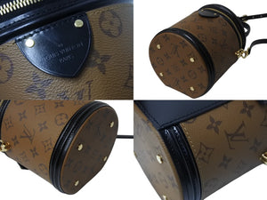 極美品 LOUIS VUITTON ルイヴィトン カンヌ ショルダーバッグ M43986 モノグラムリバース ブラウン ブラック 中古 4b003536