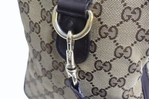 GUCCI グッチ ボストンバッグ ハンドバッグ シェリーライン 247205 GGキャンバス ベージュ ゴールド金具 美品 中古 4b003540