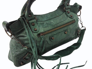 BALENCIAGA バレンシアガ ザ ファースト 2WAY ショルダーバッグ 103208・213048 グリーン レザー ハンドバッグ 良品 中古 4b003541