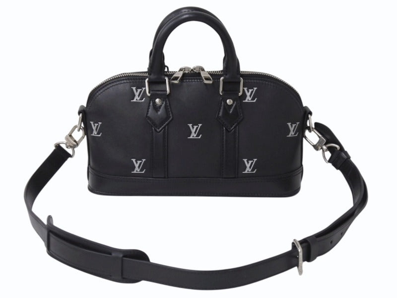 極美品 LOUIS VUITTON ルイヴィトン アルマ EW 2WAYショルダーバッグ M24529 モノグラムカーフスキン ブラック シルバー金具 中古 4b003544