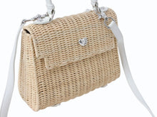 Load image into Gallery viewer, CHROME HEARTS クロムハーツ ドーリーストロー 2WAY ハンドバッグ ハート クロスボール 籐製 レザー シルバー925 美品 中古 4b003546