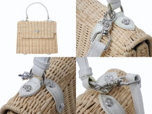 Load image into Gallery viewer, CHROME HEARTS クロムハーツ ドーリーストロー 2WAY ハンドバッグ ハート クロスボール 籐製 レザー シルバー925 美品 中古 4b003546