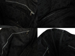 CHROME HEARTS クロムハーツ ガンスリンガー ビジネストートバッグ レザー シルバー925 ブラック 美品 中古 4b003548 