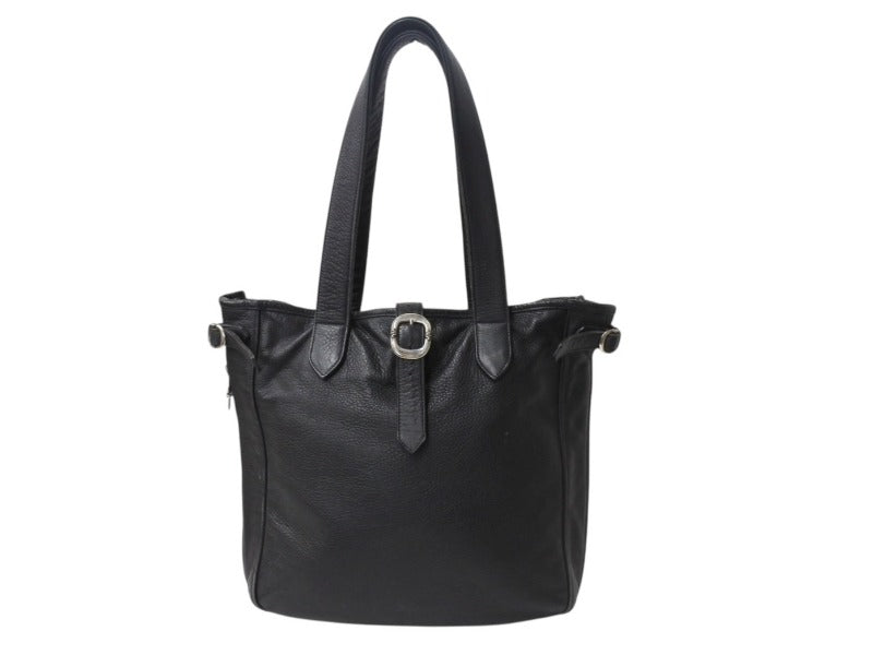 CHROME HEARTS クロムハーツ ガンスリンガー ビジネストートバッグ レザー シルバー925 ブラック 美品 中古 4b003548 