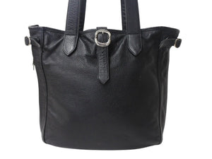 CHROME HEARTS クロムハーツ ガンスリンガー ビジネストートバッグ レザー シルバー925 ブラック 美品 中古 4b003548 