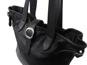 CHROME HEARTS クロムハーツ ガンスリンガー ビジネストートバッグ レザー シルバー925 ブラック 美品 中古 4b003548 