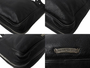CHROME HEARTS クロムハーツ ガンスリンガー ビジネストートバッグ レザー シルバー925 ブラック 美品 中古 4b003548 
