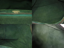 Load image into Gallery viewer, HERMES エルメス プリュム45 ボストンバッグ ハンドバッグ ドブリス ヴォーベロア スウェード グリーン 刻印不鮮明 GD金具 美品 中古 4b003550