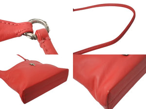 CHROME HEARTS クロムハーツ ダガー ショルダーバッグ ワンショルダーバッグ レッド レザー シルバー925 美品 中古 4b003553