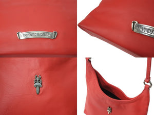 CHROME HEARTS クロムハーツ ダガー ショルダーバッグ ワンショルダーバッグ レッド レザー シルバー925 美品 中古 4b003553