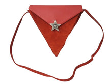 Load image into Gallery viewer, 極美品 CHROME HEARTS クロムハーツ 5PT ラージスター ショルダーバッグ レッド ベロア レザー シルバー925 中古 4b003554