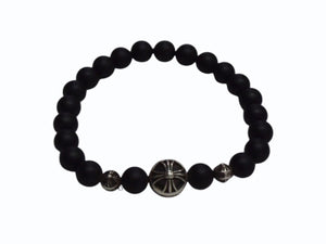CHROME HEARTS クロムハーツ ビーズブレス ブレスレット オニキス シルバー925 ブラックシルバー925 サイズ8mm 美品 中古 4b003564 