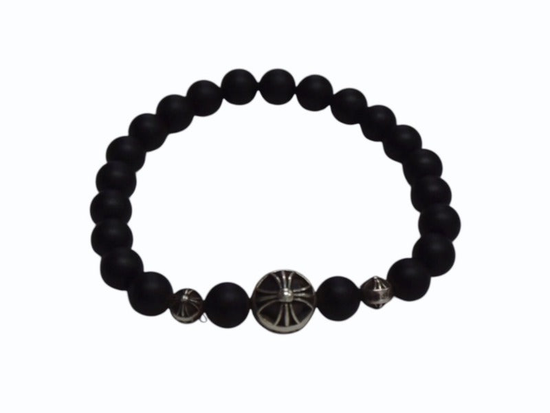CHROME HEARTS クロムハーツ ビーズブレス ブレスレット オニキス シルバー925 ブラックシルバー925 サイズ8mm 美品 中古 4b003564 