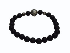 CHROME HEARTS クロムハーツ ビーズブレス ブレスレット オニキス シルバー925 ブラックシルバー925 サイズ8mm 美品 中古 4b003564 