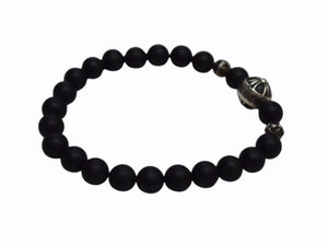 CHROME HEARTS クロムハーツ ビーズブレス ブレスレット オニキス シルバー925 ブラックシルバー925 サイズ8mm 美品 中古 4b003564 