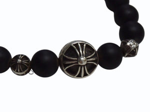CHROME HEARTS クロムハーツ ビーズブレス ブレスレット オニキス シルバー925 ブラックシルバー925 サイズ8mm 美品 中古 4b003564 