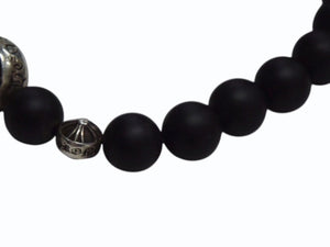 CHROME HEARTS クロムハーツ ビーズブレス ブレスレット オニキス シルバー925 ブラックシルバー925 サイズ8mm 美品 中古 4b003564 