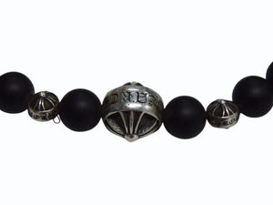 CHROME HEARTS クロムハーツ ビーズブレス ブレスレット オニキス シルバー925 ブラックシルバー925 サイズ8mm 美品 中古 4b003564 
