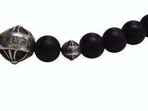 CHROME HEARTS クロムハーツ ビーズブレス ブレスレット オニキス シルバー925 ブラックシルバー925 サイズ8mm 美品 中古 4b003564 