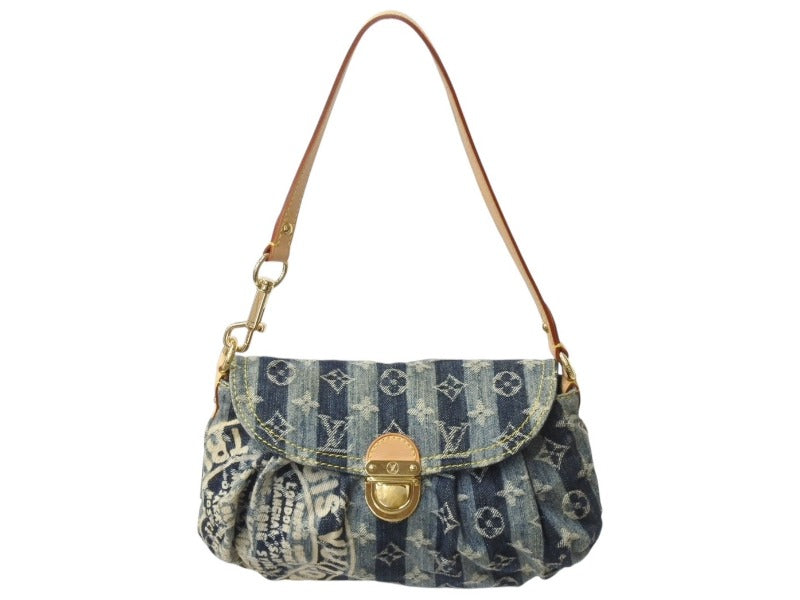 LOUIS VUITTON ルイヴィトン ミニプリーティ レイエ ショルダーバッグ M95333 モノグラムデニム ブルー 美品 中古 4b003566